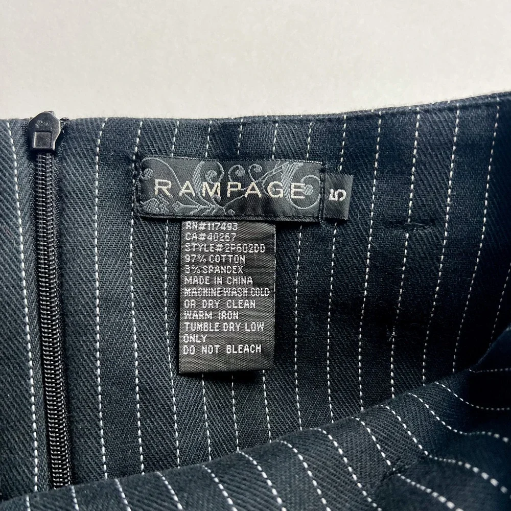 Rampage 90s/Y2K Pinstripe Flared Hem Pencil Skirt with Belt